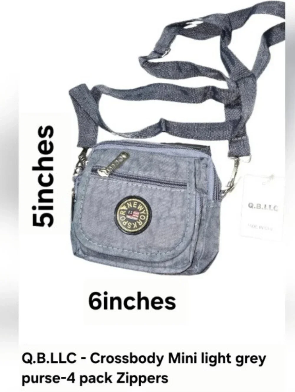 Q.B.L.L.C-Mjni Zip Pouch Crossbody Bag (Gray 🩶)